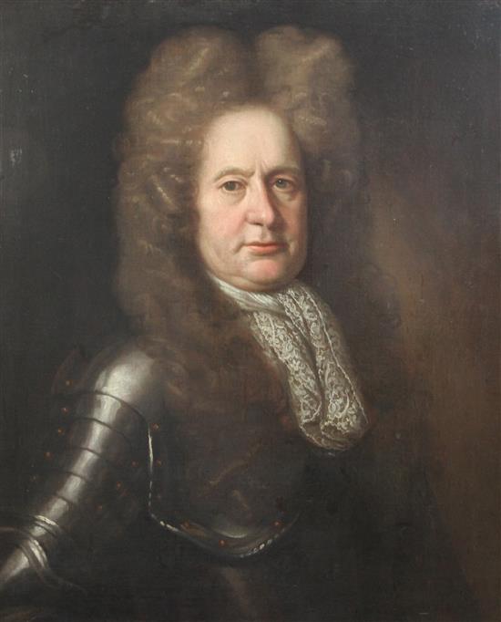 Follower of Godfrey Kneller (c. 1646-1723), oil on canvas, portrait of General Francis Palmes (d. 1719)